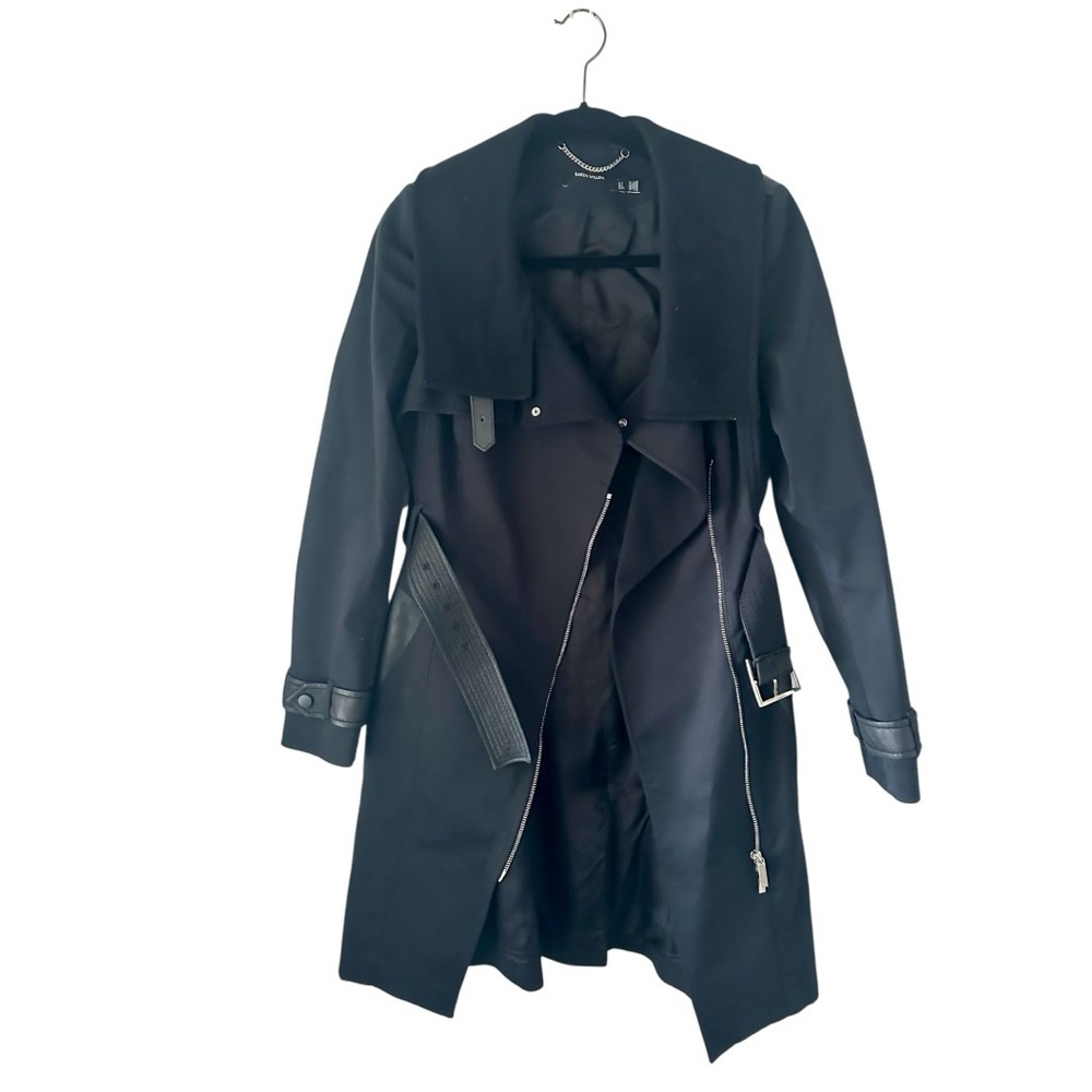 KAREN MILLEN Black Trench Coat Size 4/EU36 - Picture 3 of 9